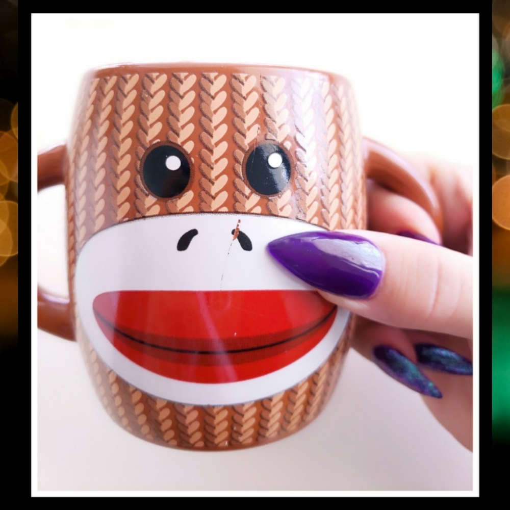 SOCK MONKEY 🙊 Double Handle Mug - Picture 4 of 4